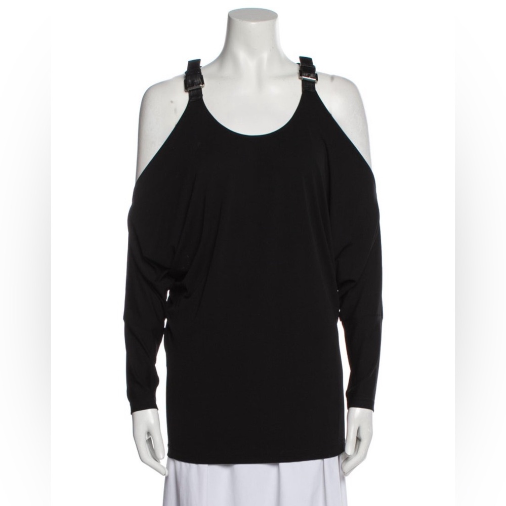 Micheal Kors scroll neck long sleeve naked shoulder top